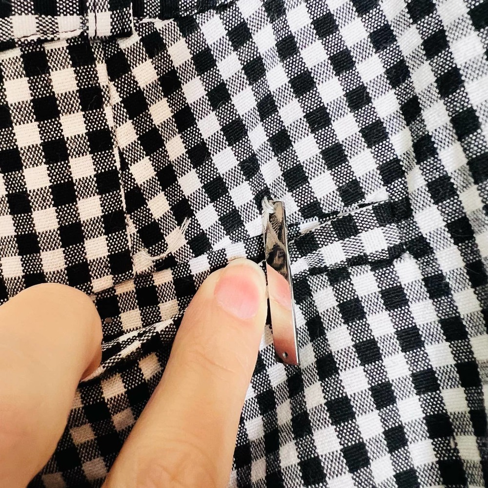 Michael Michael Kors Gingham Pants 8 Mid Rise Straight Leg Plaid Cropped Trouser - Picture 8 of 9